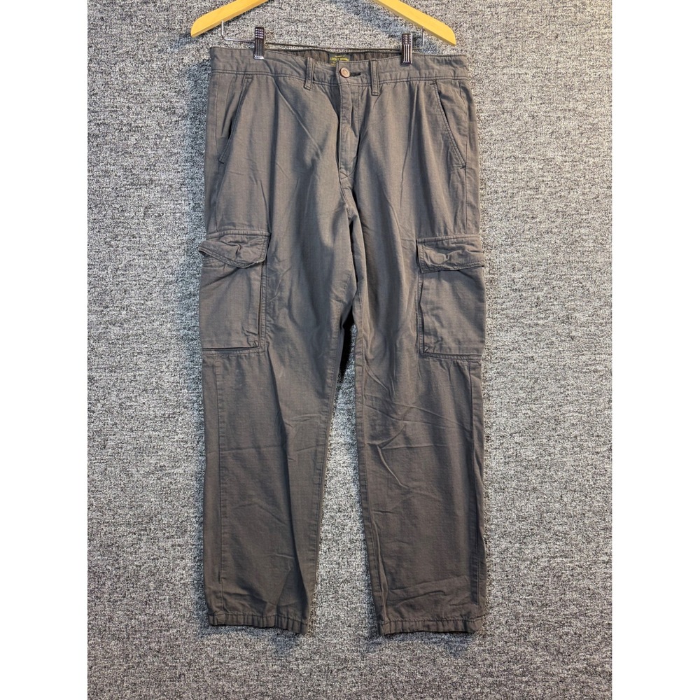 Lucky Brand Mens Gray Ripstop Cargo Pants Type L-34C Size 34x29 Utility Trousers